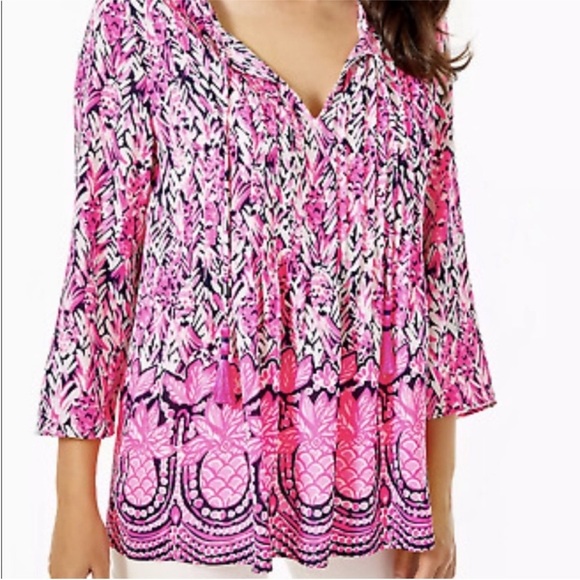Lily Pulitzer Marilina High Tide Navy Citrus Kiss
Engineered Tunic Top. Size XXS - Picture 1 of 14
